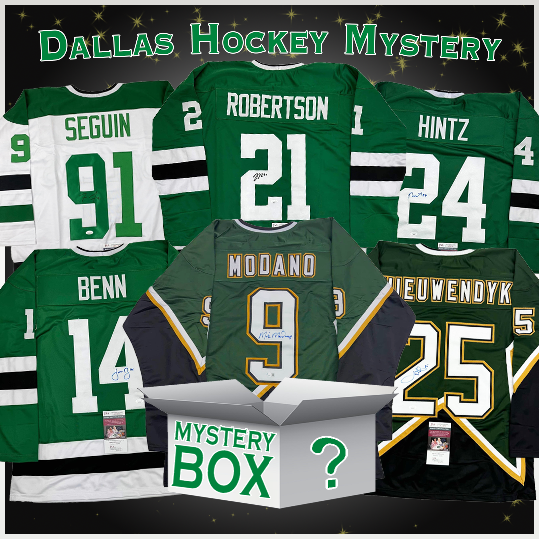 Caja misteriosa de camisetas de hockey de Dallas autografiadas/firmadas con PSA JSA o Beckett COA 
