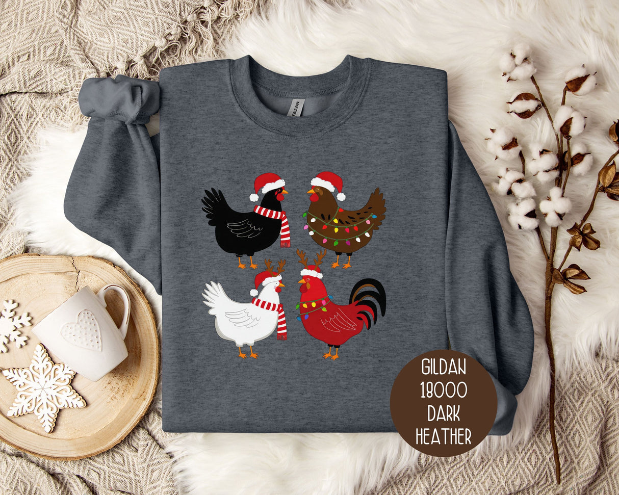 Cute Chickens Christmas Sweatshirt