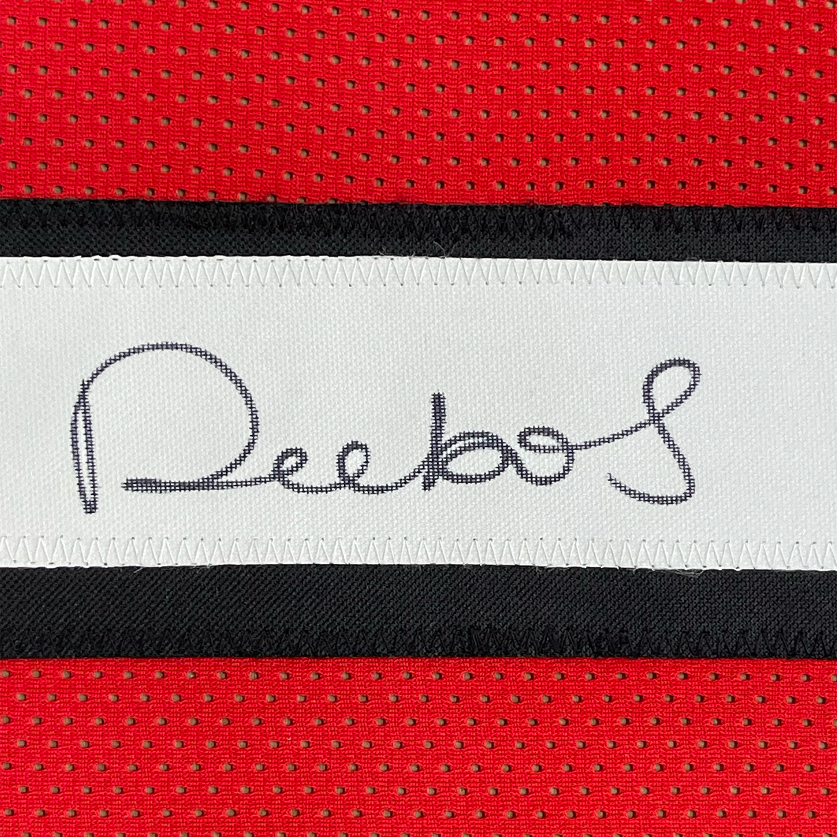 Camiseta de fútbol alternativa enmarcada, autografiada y firmada por Deebo Samuel, 35 x 39, color rojo de San Francisco, JSA COA