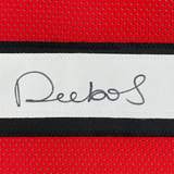 Camiseta de fútbol alternativa enmarcada, autografiada y firmada por Deebo Samuel, 35 x 39, color rojo de San Francisco, JSA COA