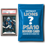 Paquete misterioso de tarjetas de novato calificadas de los Detroit Lions PSA 10