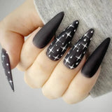 Diamond-Studded Almond Press-On Nails