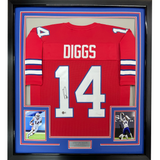 Camiseta de fútbol americano enmarcada, autografiada y firmada por Stefon Diggs, 35 x 39, color rojo búfalo, Beckett BAS COA