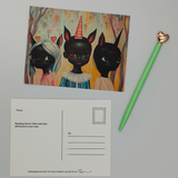 Black Art Postcard | Black Girl Unicorns + Forest Fantasy artwork