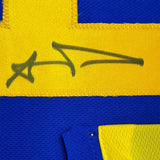 Framed Autographed/Signed Aaron Donald 35x39 Los Angeles LA Retro Football Jersey JSA COA