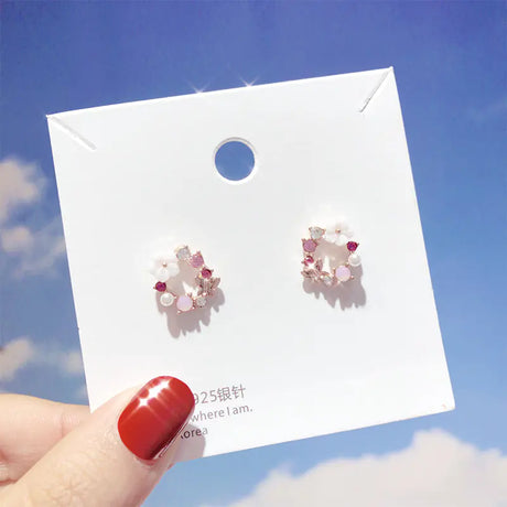 Petal Earrings, Pearl Studs, Colorful Drop Earrings - Lootquake
