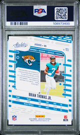 Tarjeta de fútbol Panini Absolute Brian Thomas Jr #123 Rookie RC 2024, PSA 10 Gem Mint