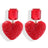 Heart Earrings Valentines Earrings for Women Rhinestone Heart Earrings Red Heart Earrings Dangle Pink Pearl Heart Earrings for Women Love Earrings Valentines Day Outfit Women Valentines Gifts - Lootquake