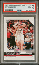 Tarjeta de baloncesto Caitlin Clark #268 Rookie RC de la WNBA Panini Instant 2024, PSA 10 Gem Mint