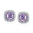DAYBYDAY Purple Earrings for Women 925 Sterling Silver Alexandrite Earrings June Birthstone Earrings Cushion Cut Crystal Halo Earrings - Lootquake