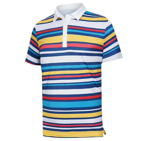 AULEEGAR Polo Mens Shirts for Golfing Outdoor Sports Golf Clothing Colorful Stripe M - Lootquake