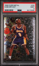 Graded 1996 Fleer Metal Kobe Bryant #181 Rookie RC Basketball Card PSA 9 Mint