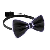 EL Wire White Bow Tie Night Parties-1