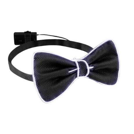 EL Wire White Bow Tie Night Parties-1