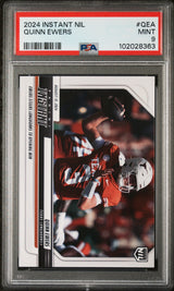 Tarjeta de fútbol RC Quinn Ewers #QEA Rookie de Panini Instant NIL 2024 PSA 9 Mint