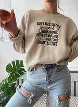 Eyeliner & Crime Shows Sweat Shirt-1