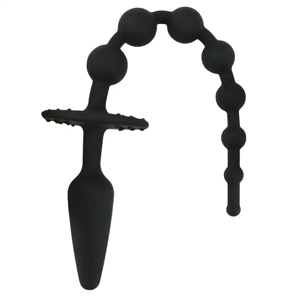 Tapón anal de silicona con cuentas para masaje de próstata