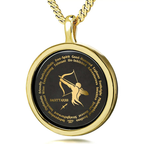 Sagittarius Necklaces for Lovers of the Zodiac 24k Gold Inscribed - Lootquake