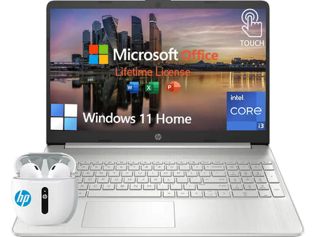 HP Laptop Touchscreen Computer 15 inch Intel 6-Core i3 16GB RAM 1TB SSD Windows 11 Lifetime Office 10-Key Number Pad - Lootquake