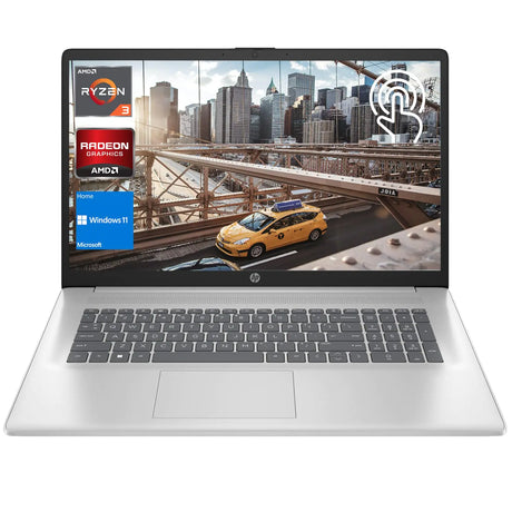 HP Laptop 17" HD+ Touchscreen Display AMD Ryzen 3 7320U Processor 8GB RAM 256GB SSD HDMI Type-C Webcam Wi-Fi Windows 11 Home Silver - Lootquake