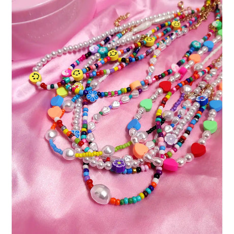 Acrylic Fruit Heart Beads Chain Necklaces - Lootquake