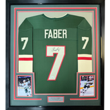 Framed Autographed/Signed Brock Faber 35x39 Minnesota Green Hockey Jersey JSA COA