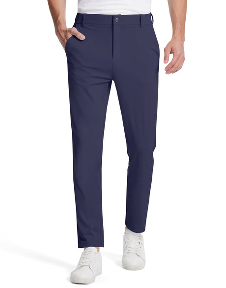 SERAMY Mens Golf Dress Pants with 5 Pockets Slim Fit Stretch Lightweight Chino Trousers for Casual Work Travel Navy Blue 40 - Lootquake