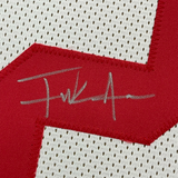 Camiseta de fútbol blanca de San Francisco Beckett BAS COA, enmarcada, autografiada y firmada por Frank Gore, 35 x 39