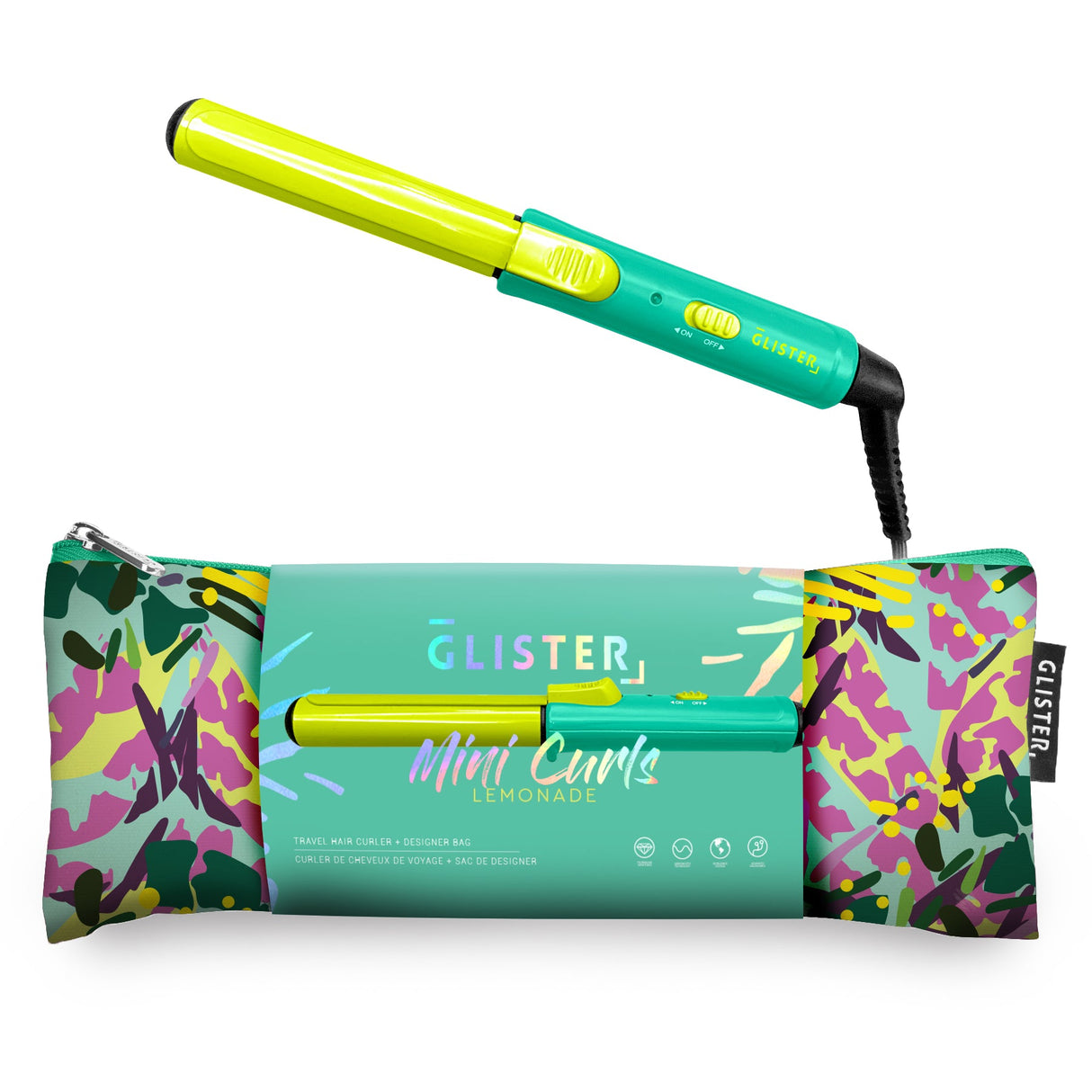 “Mini Curls” Travel Clip Curler with Carrying Pouch