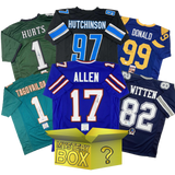 Autographed/Signed Football GOLD Series 1 Jersey Mystery Box with PSA JSA or Beckett COA