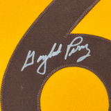 Camiseta de béisbol amarilla de San Diego de Gaylord Perry, enmarcada, autografiada y firmada, 35 x 39, JSA COA