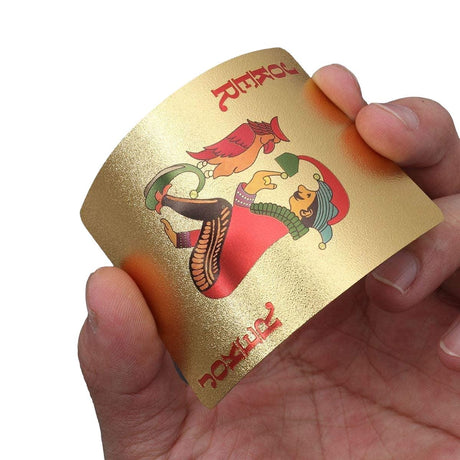 Gold Magic Waterproof Non Slippery Deck of Poker Cards with No Art Premium Quality-3