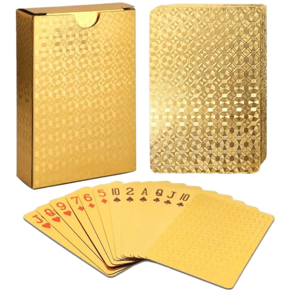 Gold Magic Waterproof Non Slippery Deck of Poker Cards with No Art Premium Quality-0