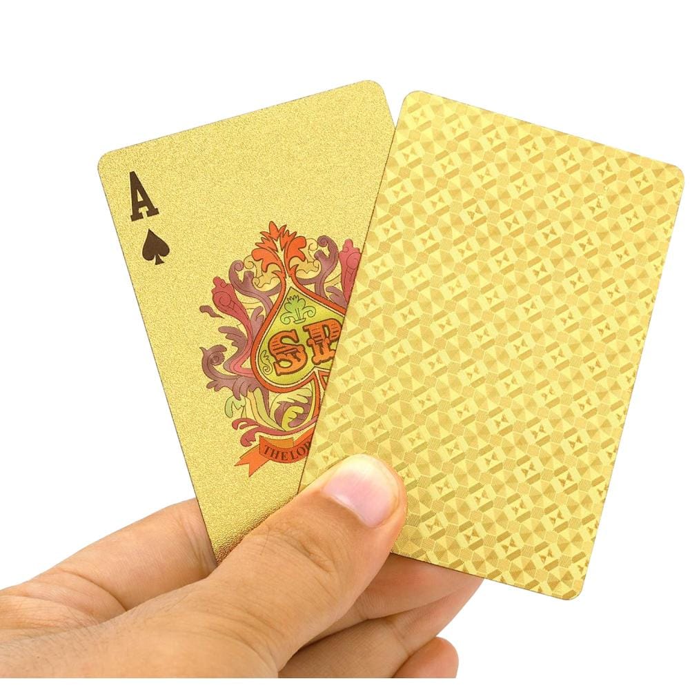 Gold Magic Waterproof Non Slippery Deck of Poker Cards with No Art Premium Quality-1