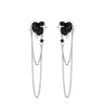 Gothic Heart Tassel Zircon Copper Stud Earrings