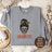 Momster Skeleton Leopard Messy Bun Halloween Sweatshirt-2