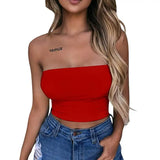 New Summer Solid Women Sexy Tank Top Bustier Bra Vest Crop Top Bralette Singlet T-Shirt Vintage Sleeveless Top - Lootquake