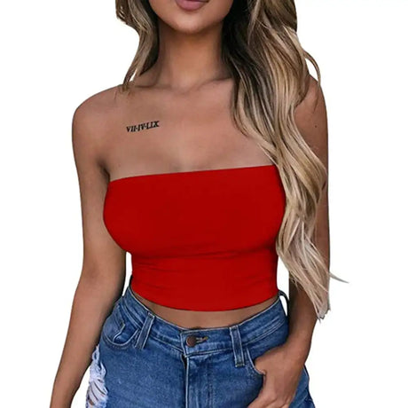 New Summer Solid Women Sexy Tank Top Bustier Bra Vest Crop Top Bralette Singlet T-Shirt Vintage Sleeveless Top - Lootquake