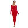 ¡¡¡Gran oferta!!! Vestido largo sexy de primavera y otoño para mujer, de manga larga, cuello redondo, ajustado, para fiesta de noche.