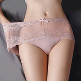 7Pcs Cotton Women's underwear lace transparent panties comfortable antibacterial plus size pants female sexy lingerie - Lootquake