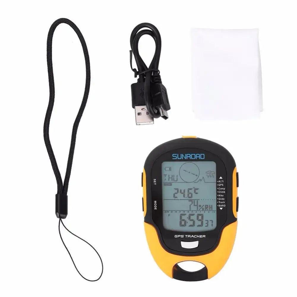 SUNROAD FR510 Handheld GPS Navigation Receiver Portable Handheld Digital Altimeter Barometer Compass Camping Hiking Tool - Lootquake