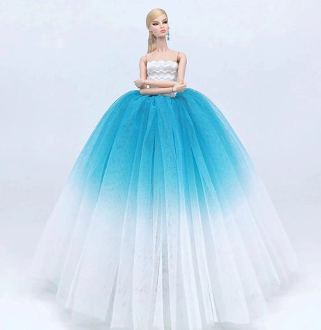 fashion for barbie elegant lady wedding dress for barbie doll clothes princesa for bjd 1/6 dress long dress accessories - Lootquake