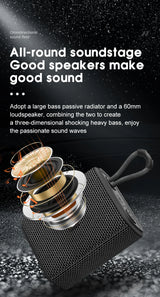 EBS-300 5W Mini Portable Bluetooth Speaker Fabric  Mesh TF Card Music Box IPX6 Waterproof For Phone  PC  Taplet  Palyer