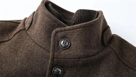 Woolen Coat Men Winter Windbreaker Long Thick Wool Jackets abrigo hombre Man Stand Collar Single Breasted With Vest Woolen Coats - Lootquake