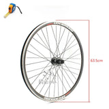 Cruiser Tour Bike Wheelset, Double Deck Rim, Front Wheel Disc, V Brake, Rear Back Wheels, Cassette and Screwed Hub, 36H, 700C