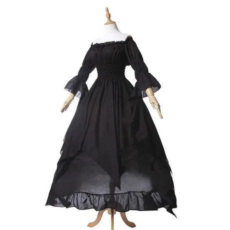 White Victorian Medieval Renaissance Long Dress Plus Size Women Cosplay Halloween Costume Princess Gown Vintage Gothic Dresses - Lootquake