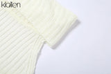 KLALIEN Moda Y2K Ropa de calle Camiseta de punto entallada salvaje para mujer Ropa deportiva informal Chaleco elástico entallado sólido para mujer Top salvaje 2022