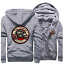 2023 Winter Men Thick Sweatshirt Full Throttle Cafe Racer Rockabilly Biker Zipper Jacket Fleece Warm Mens Thicken Hoodies - Lootquake