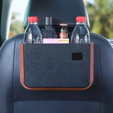 Cubo de basura para coche con marco beige, organizador de almacenamiento automático, contenedor de basura, diseño de almacenamiento y orden, cubo de basura plegable, cenicero, suministros