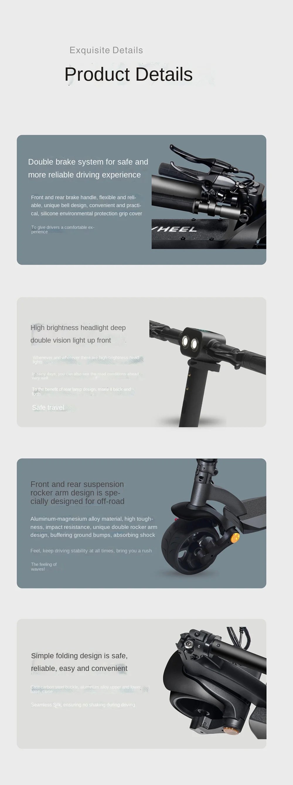 Adult Wide Tire Electric Scooter Double Disc Brake Off-road Electric Vehicle Two-wheel Foldable Driving Scooter